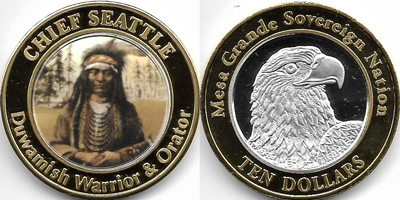Chief Seattle, Duwamish Warrior & Orator Token Image (tMGNvlxx-005)